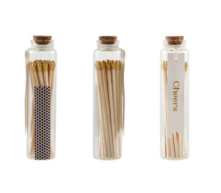 Glass Bottle Match Holder