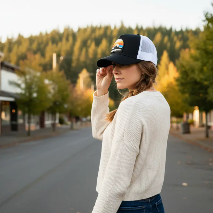 Bright Sky Curved Bill Trucker Patch Hat