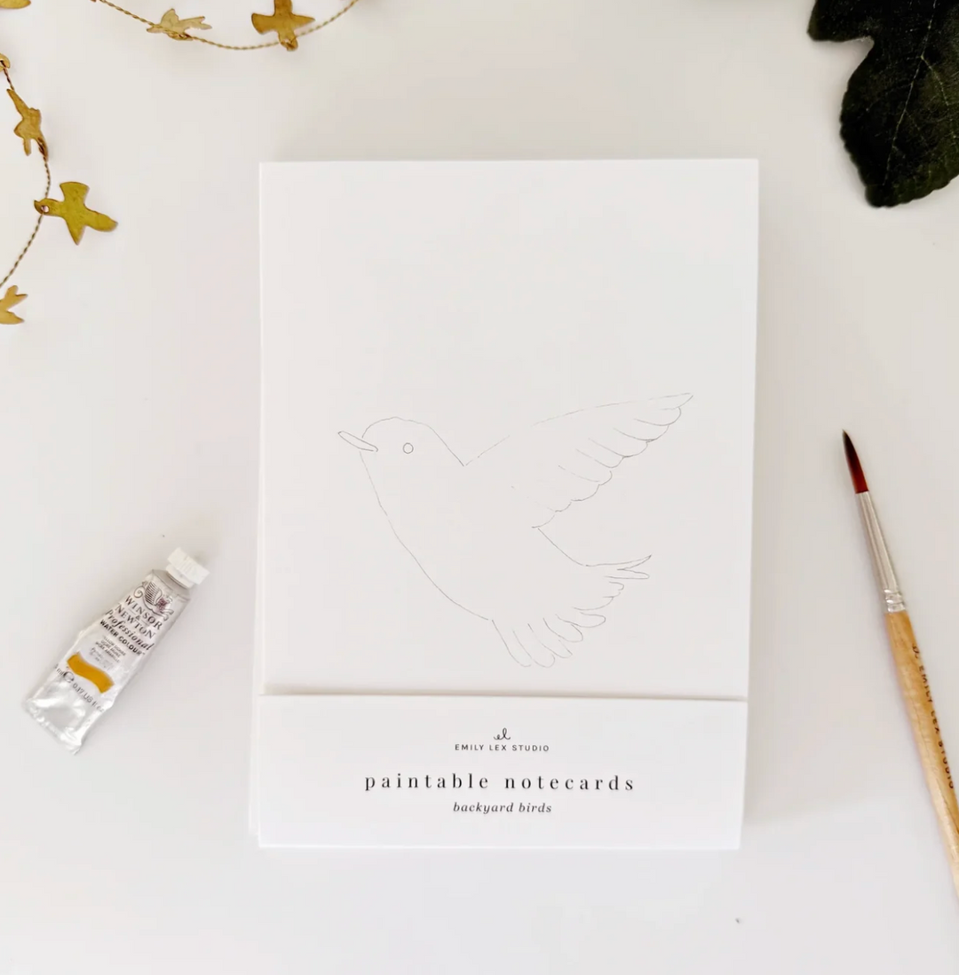 Emily Lex Studio- Paintable Watercolor Notecards- Backyard Birds