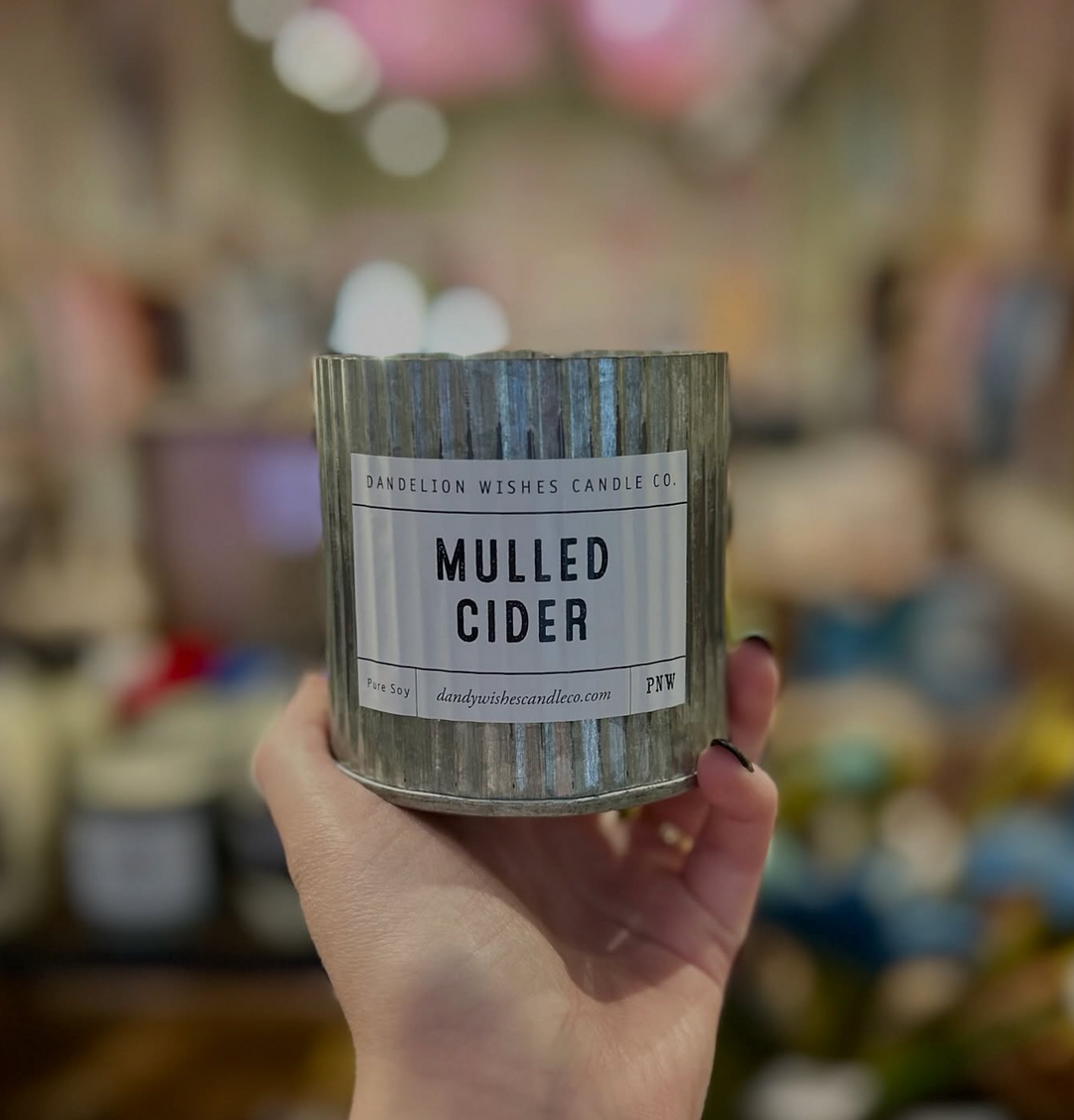 Rustic Galvanized Tin Candle- Mulled Cider
