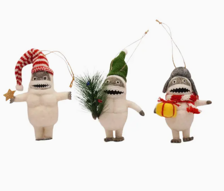 Felt Yeti Ornament