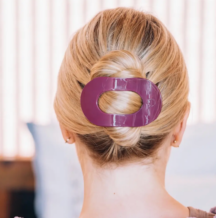 Mulberry | Large | Flat Round Hair Clip