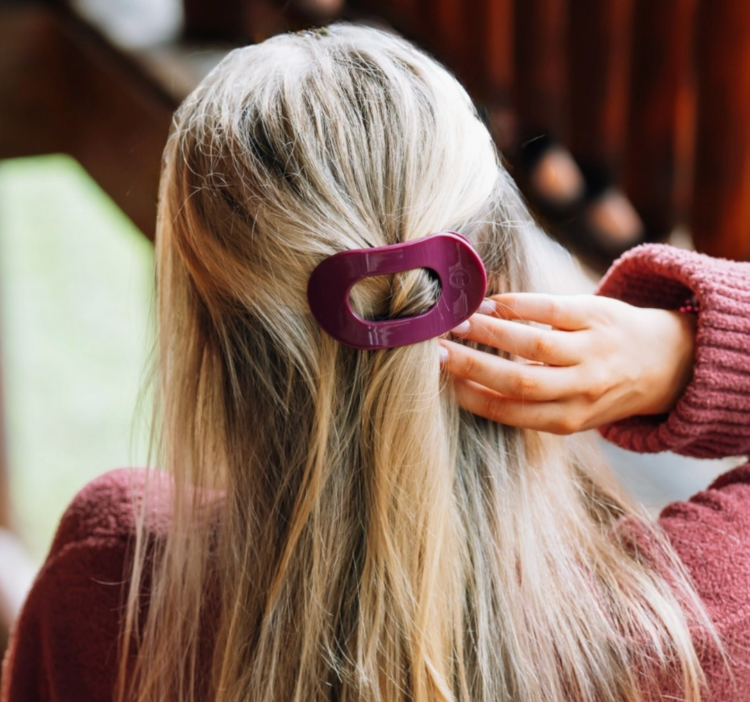 Mulberry | Small | Flat Round Hair Clip