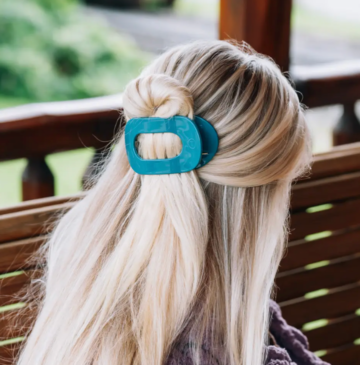 Teal with It | Medium | Flat Round Hair Clip