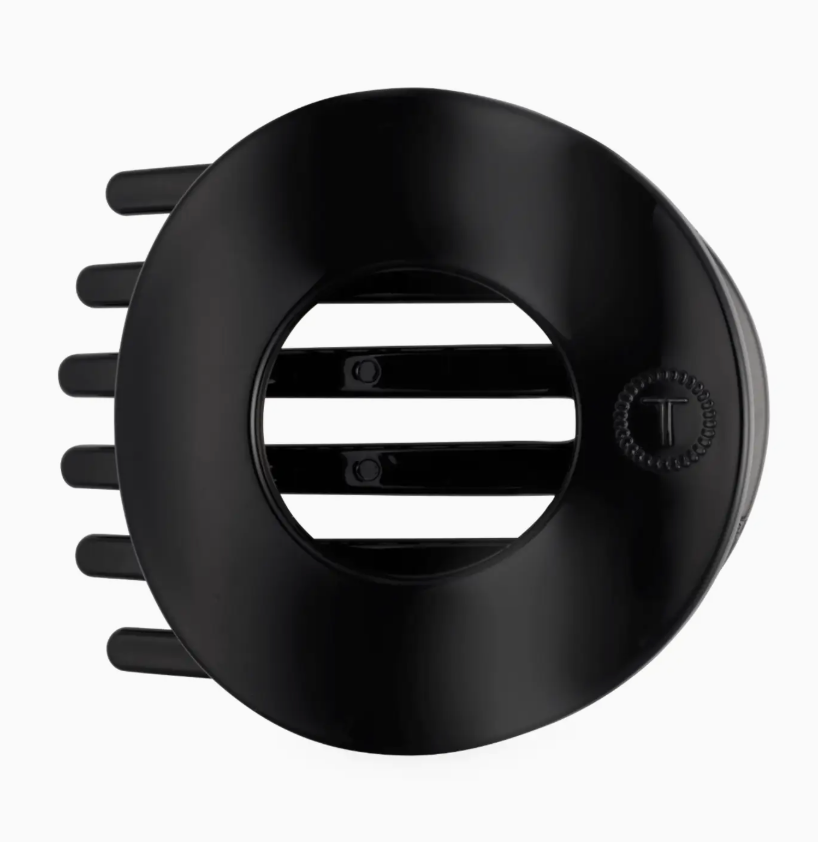 Jet Black | Large | Flat Circle Hair Clip