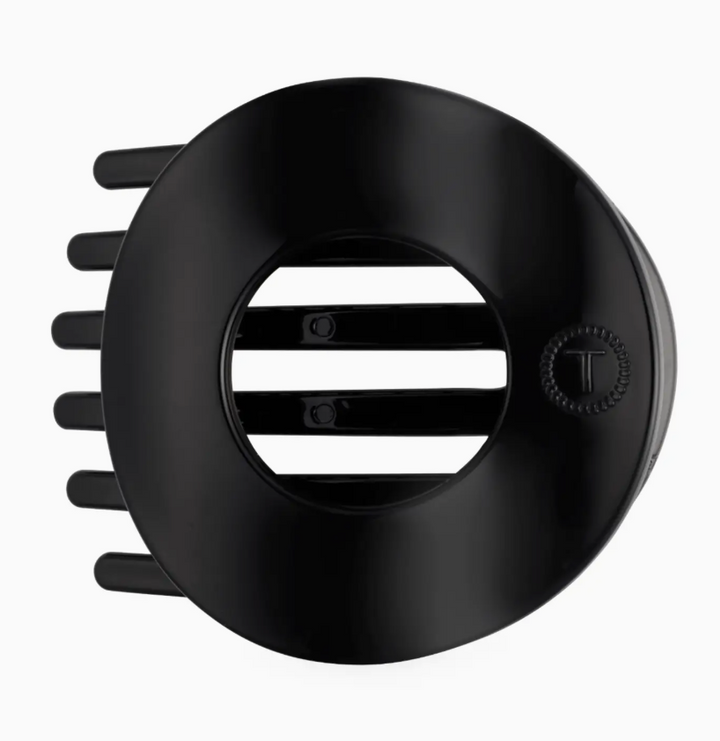 Jet Black | Large | Flat Circle Hair Clip