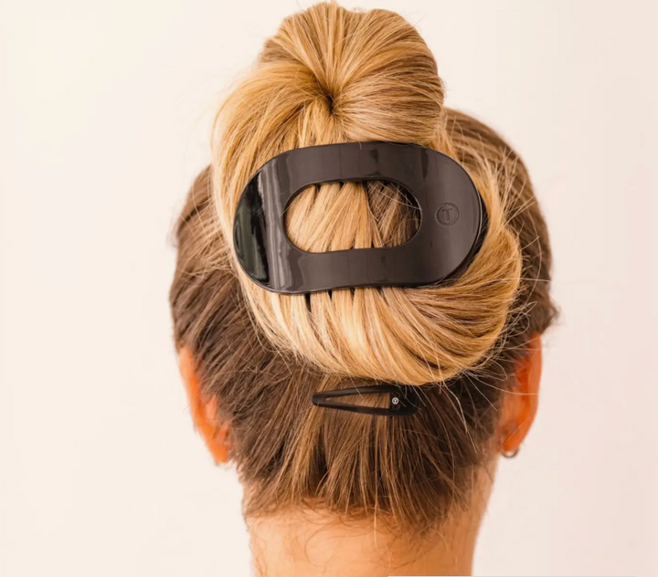 Round Flat Hair Clip | Large | Jet Black