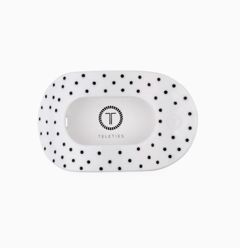 Flat Round | White Polka Dot Party | Medium Hair Clip
