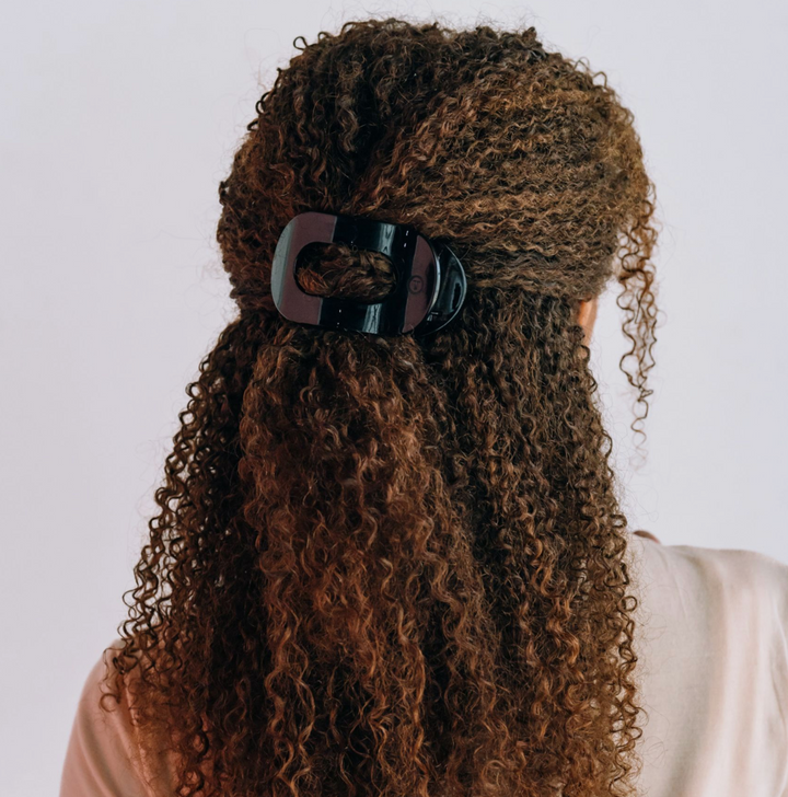 Round Flat Hair Clip | Med. | Jet Black
