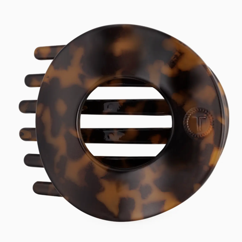 Tortoise | Large| Flat Circle Hair Clip