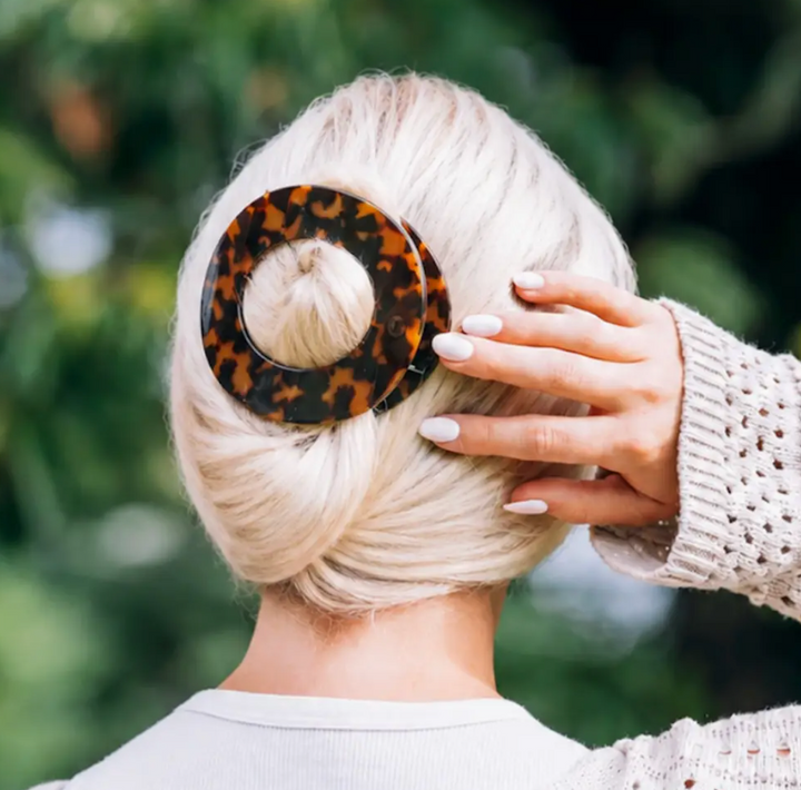 Tortoise | Large| Flat Circle Hair Clip