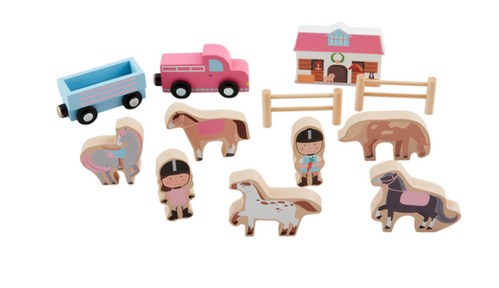 Wood Horse Toy Set