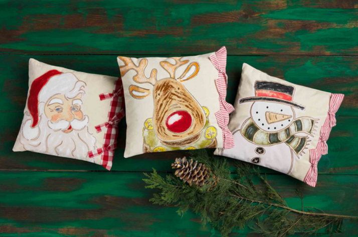 Painted Santa Pillow