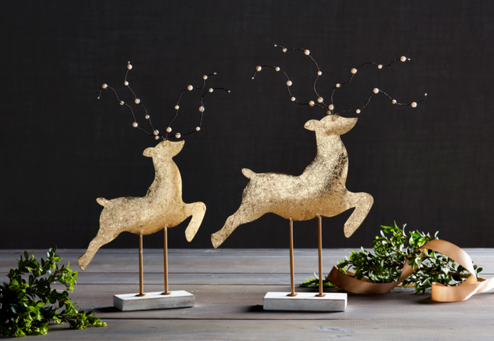 Gold Tin Deer Sitters- Two Sizes