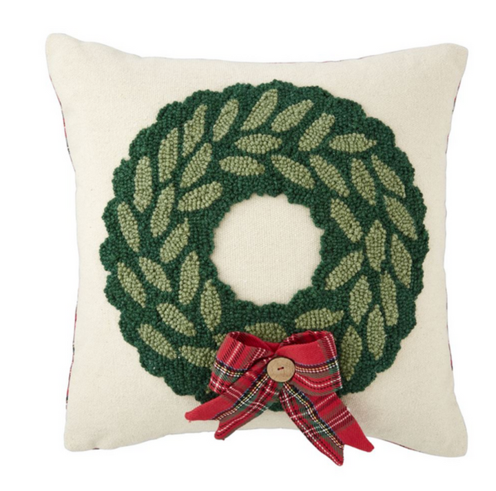 Christmas Tartan Hooked Pillows- Two Styles