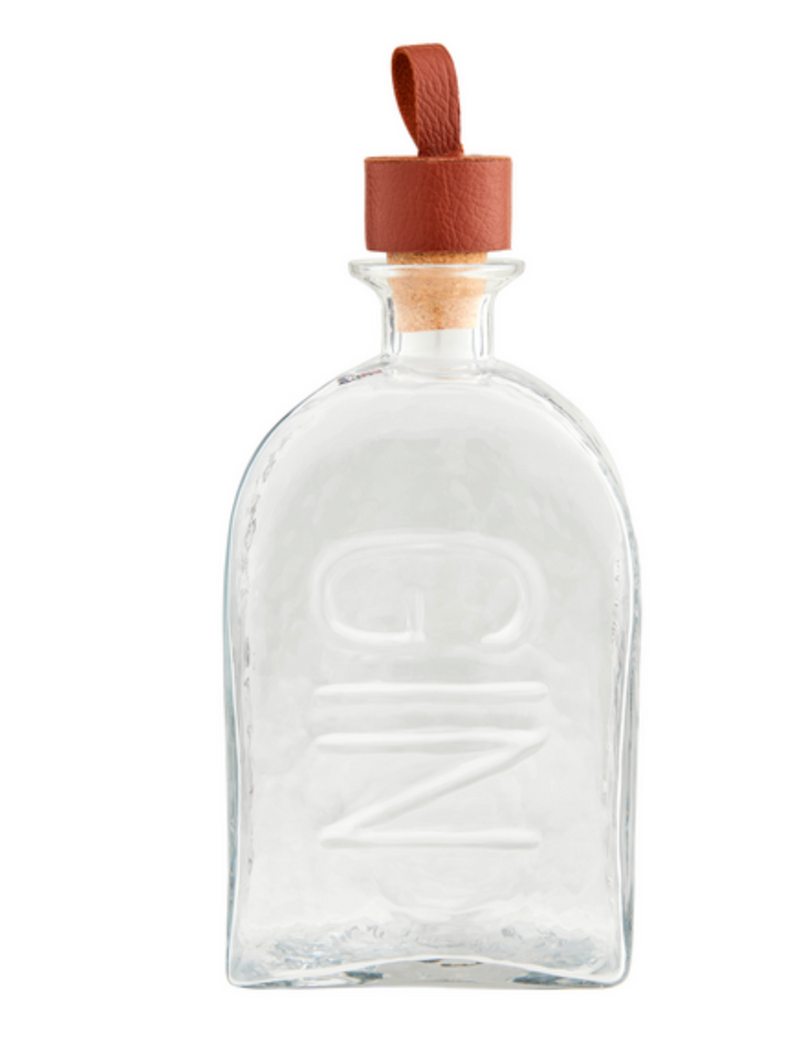 Embossed Glass & Leather Decanter