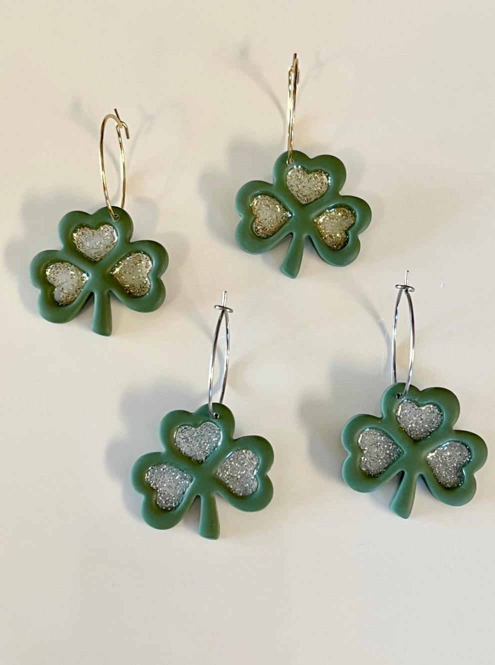 Brae's Clay Co.- Shamrock Hoops Two Styles