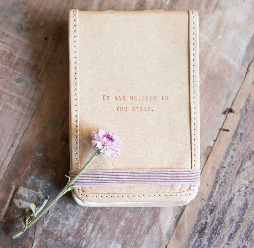 Mini It Was Written In The Stars Leather Journal- Stone
