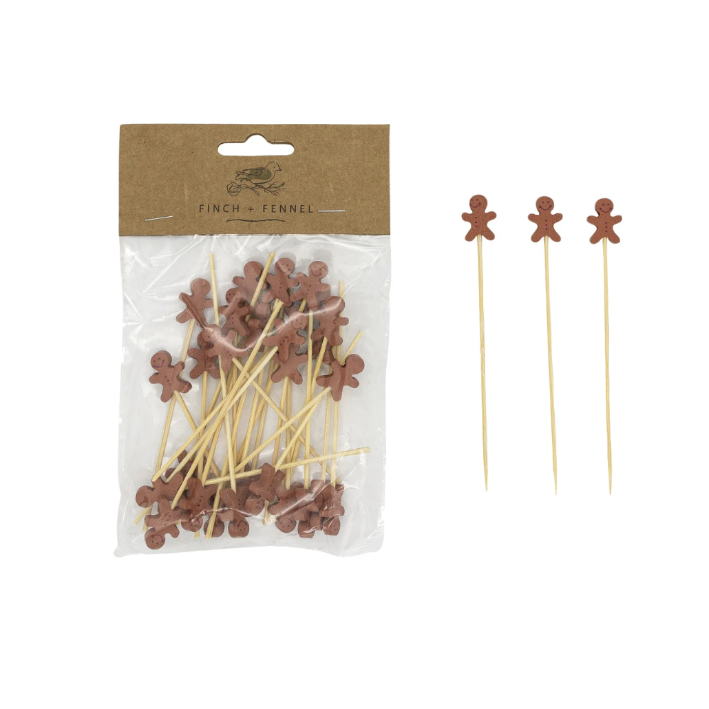 Finch + Fennel Bamboo Gingerbread Man Skewers