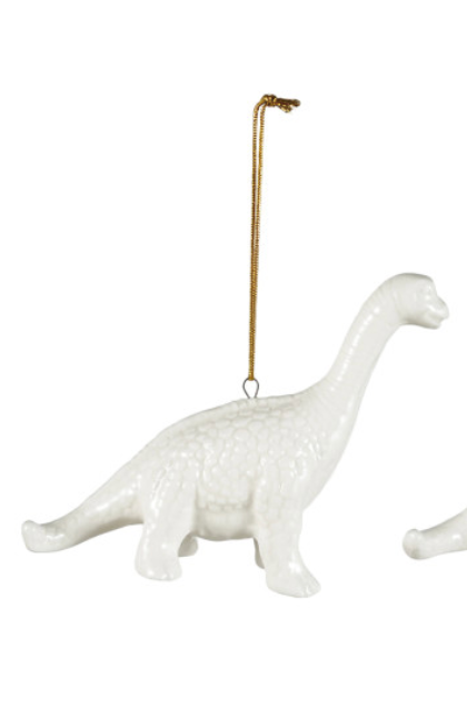 Stoneware Dinosaur Ornament, White, 4 Styles