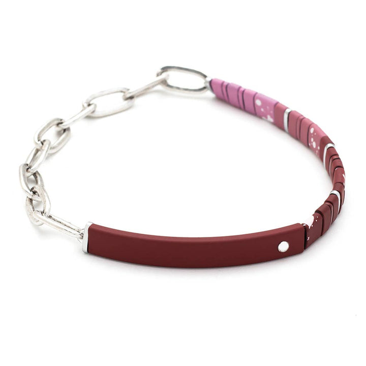 Good Karma Ombre w/Chain Bracelet - Gratitude Mulberry/Silver