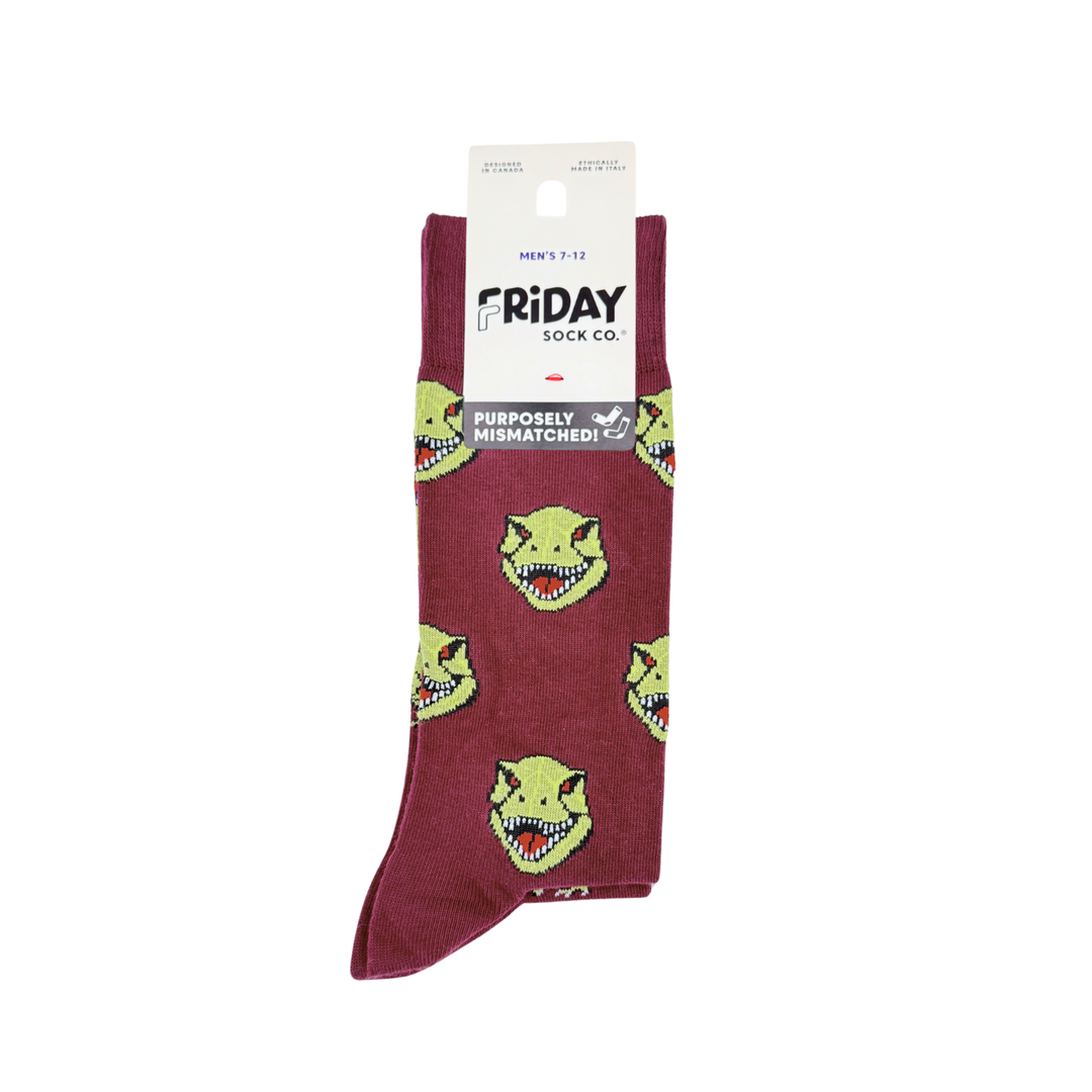 Men's Dino Face & Side Socks
