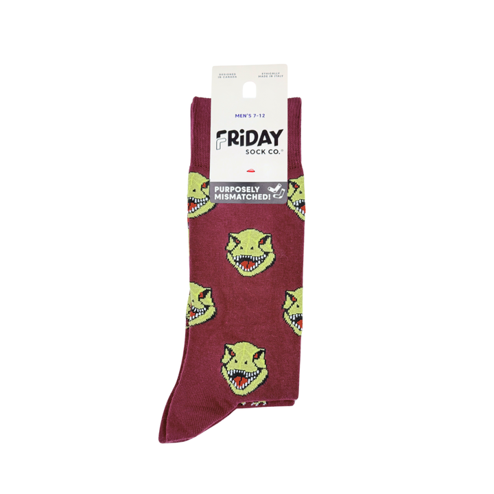 Men's Dino Face & Side Socks