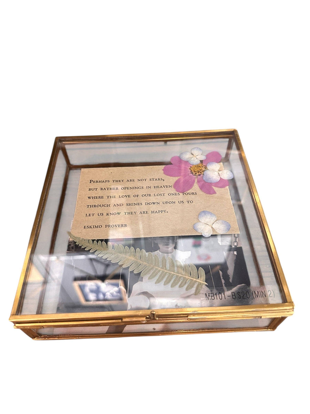 Square Glass Memory Box