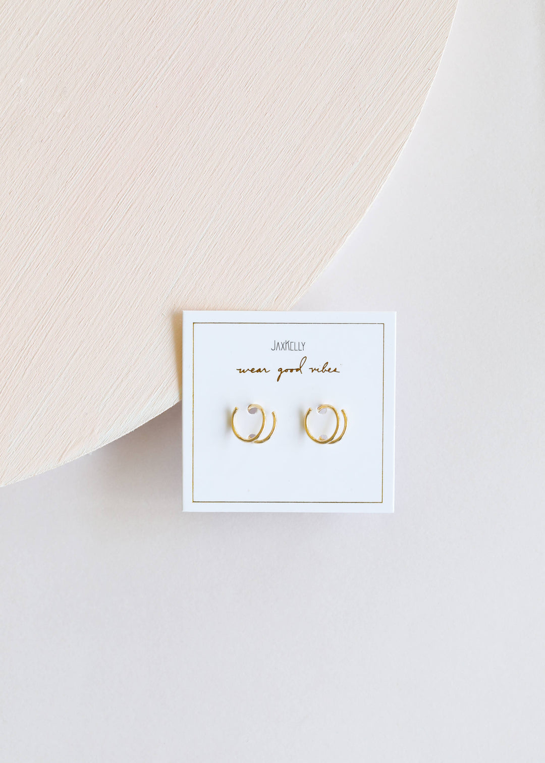 Minimalist - Spiral - Gold Earrings - Pine & Moss