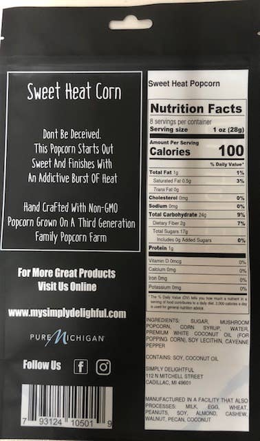 Simply Delightful Sweet Heat Popcorn 8 oz