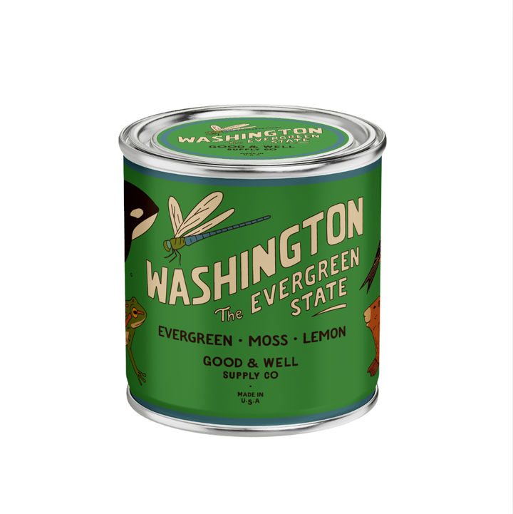 Washington State Soy Candle: 1/2 Pint / Cotton Wick - Pine &amp; Moss