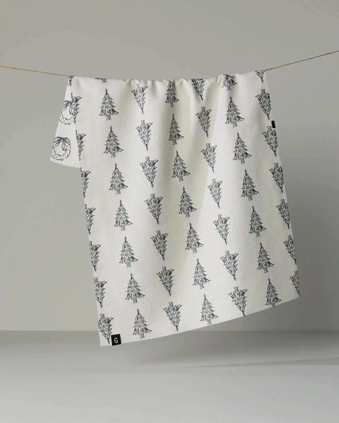 Geometry Evergreen Sketches Luxe Kitchen Towel - Holiday 2026