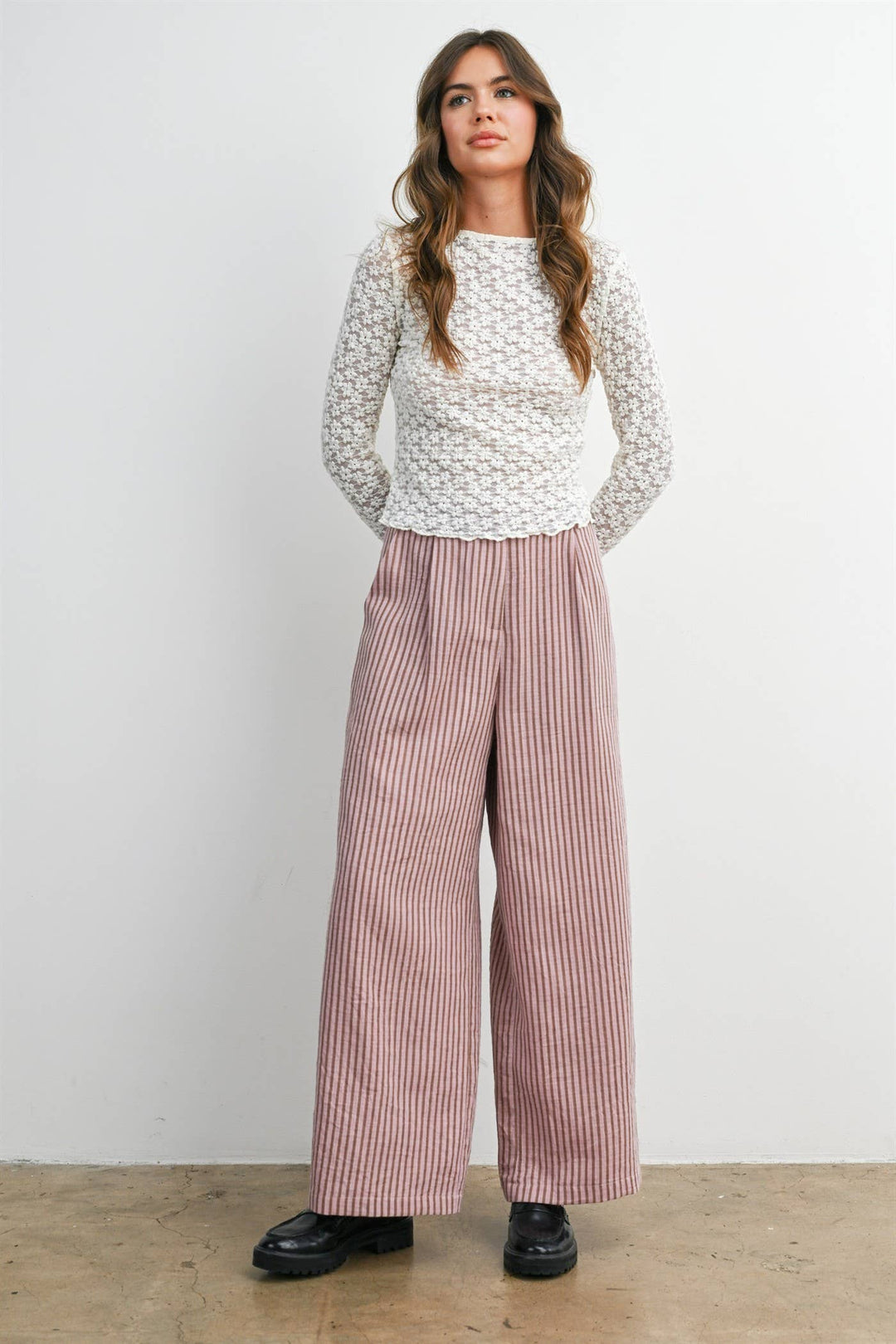 Shellie Textured Long Sleeve Top- Ivory or Black