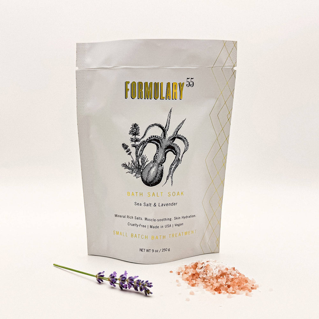 Sea Salt & Lavender Bath Salt Soak - 9oz Single Use - Pine & Moss