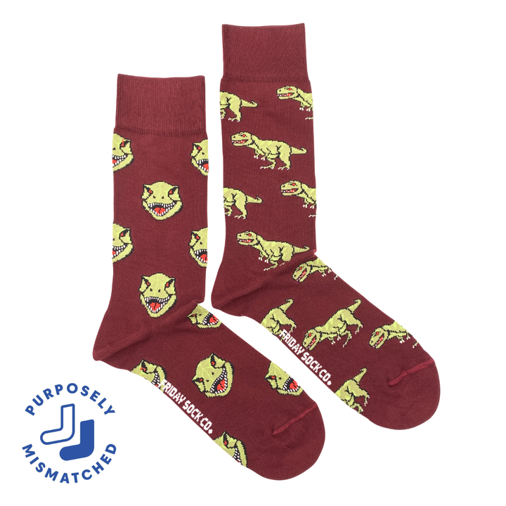 Men's Dino Face & Side Socks
