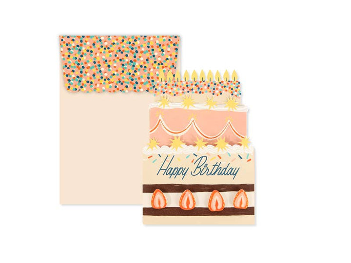 Cake Die-Cut Accordion Card - Pine & Moss