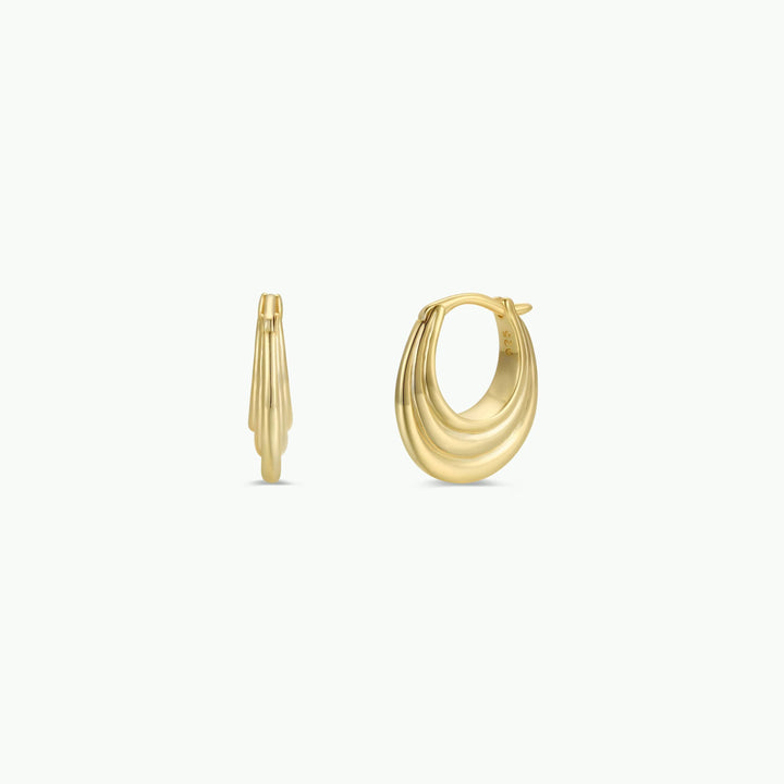 Gold Hoop - Triple Arch - Earrings - Pine & Moss