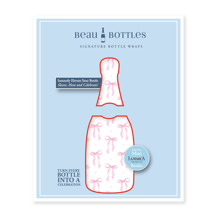 Beau Bottles Pink Bows - MINI Prosecco Collection-Six Pack