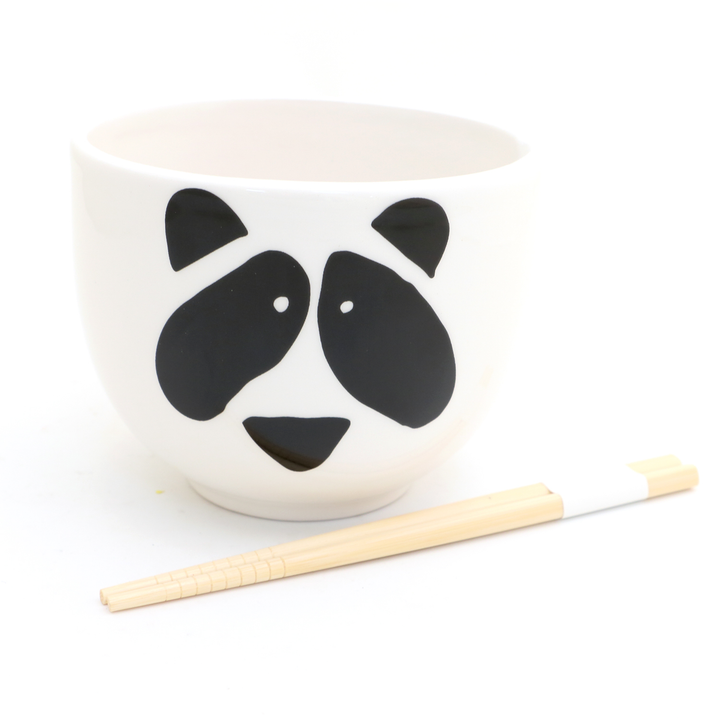 Panda Ramen Bowl with chopsticks