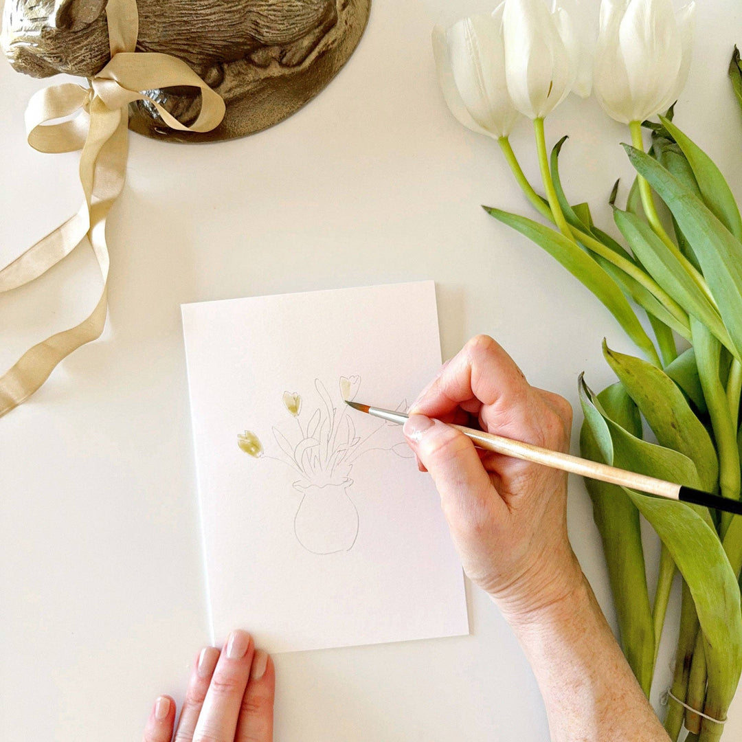 Emily Lex- Easter Paintable Watercolor Notecard Set - Pine &amp; Moss