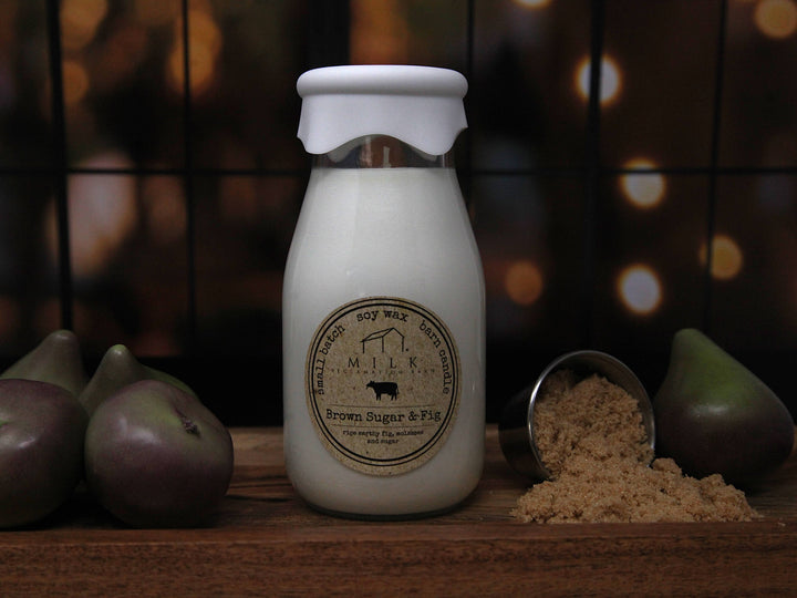 Milk Bottle Candle 13 oz: Brown Sugar & Fig