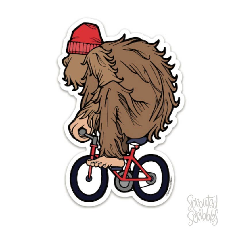 Yeti Biker | Bigfoot Bike Sticker | Waterproof Vinyl Decal