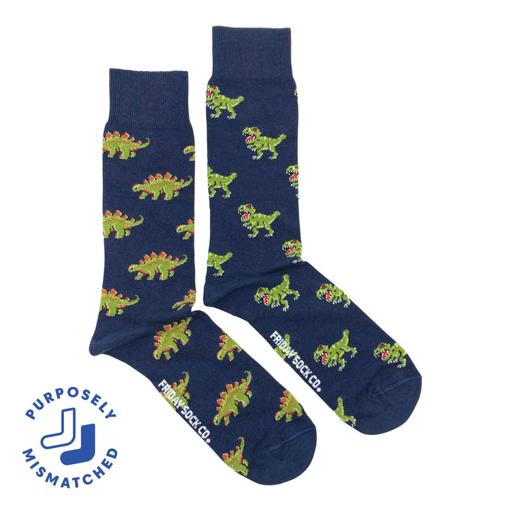 Men's Green Dinosaur Socks: Men's 7 - 12