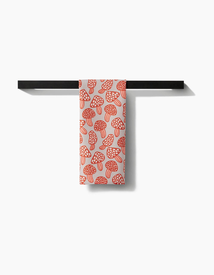 Geometry Many Mushrooms Tea Towel