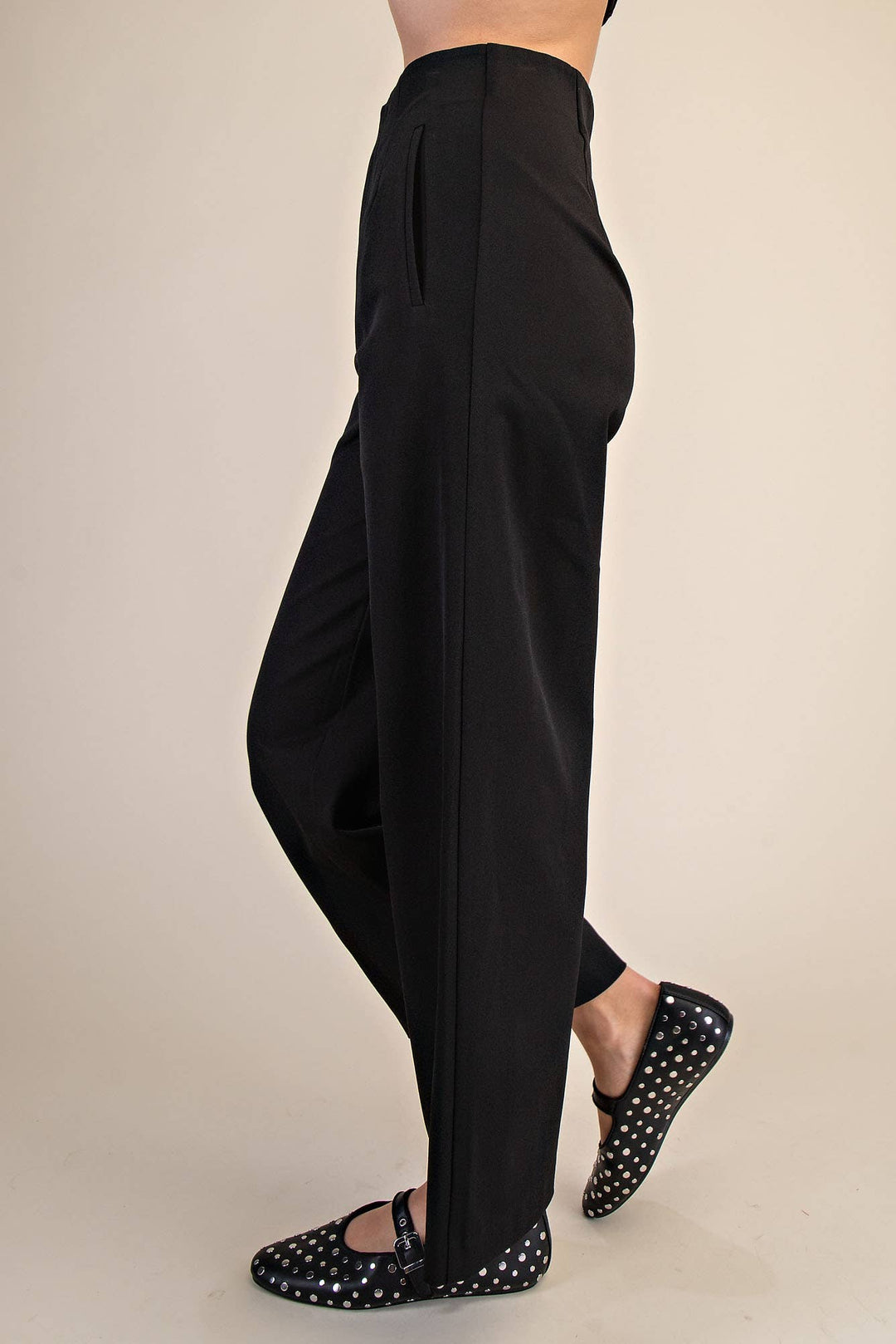 Blair High Waist Wide Pants- Black