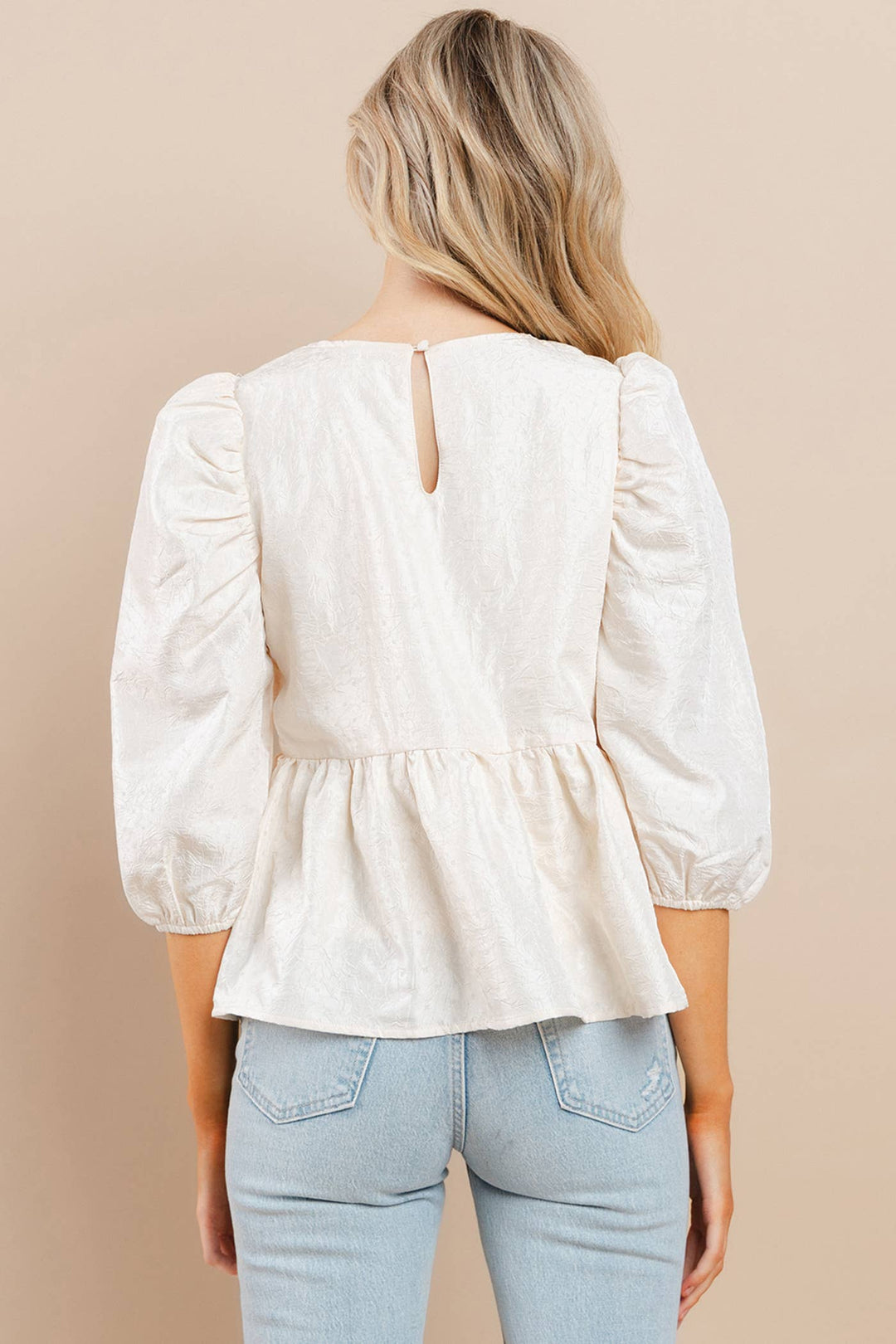 Rosalie Textured Top- Cream