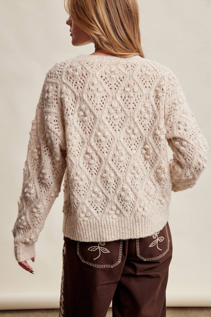 Jodi Bobble Pointelle Knit Sweater