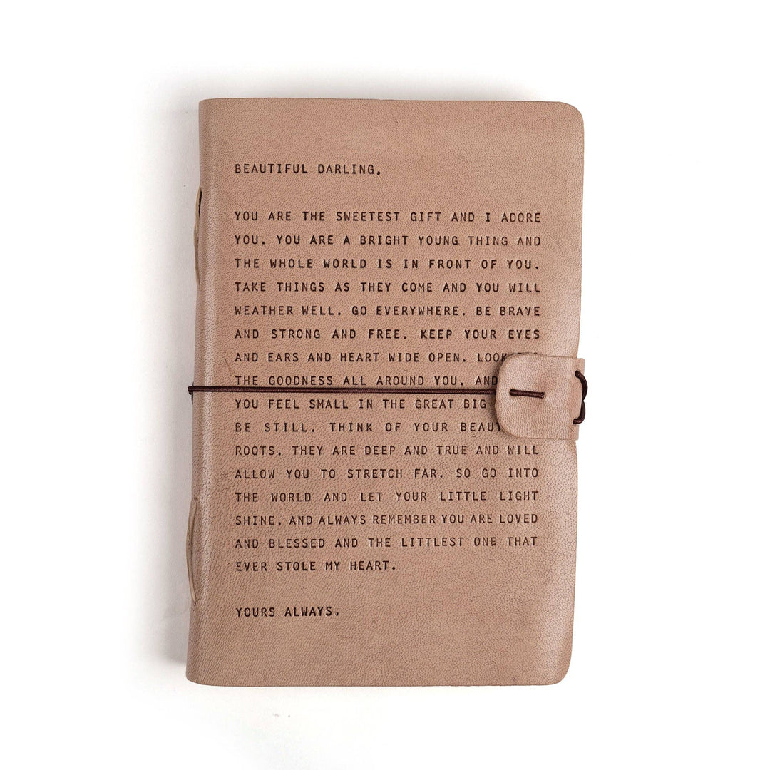 Letter for Sophie (Beautiful Darling) Artisan Leather Journal in Blush