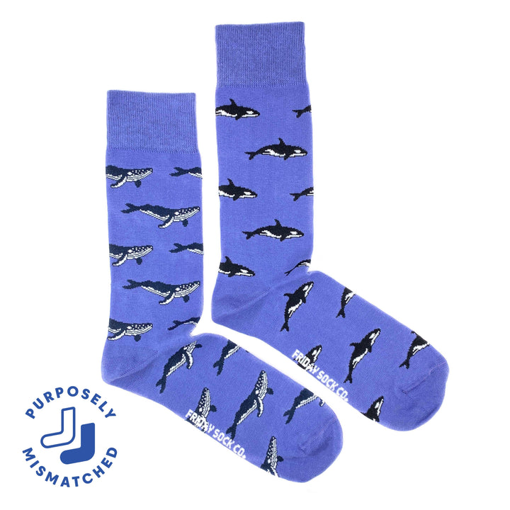 Men’s Humpback Whale &amp; Orca Mid-Calf  Socks