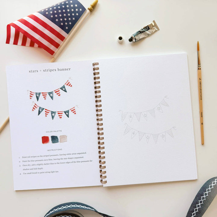Emily Lex- Americana Watercolor Workbook - Pine &amp; Moss